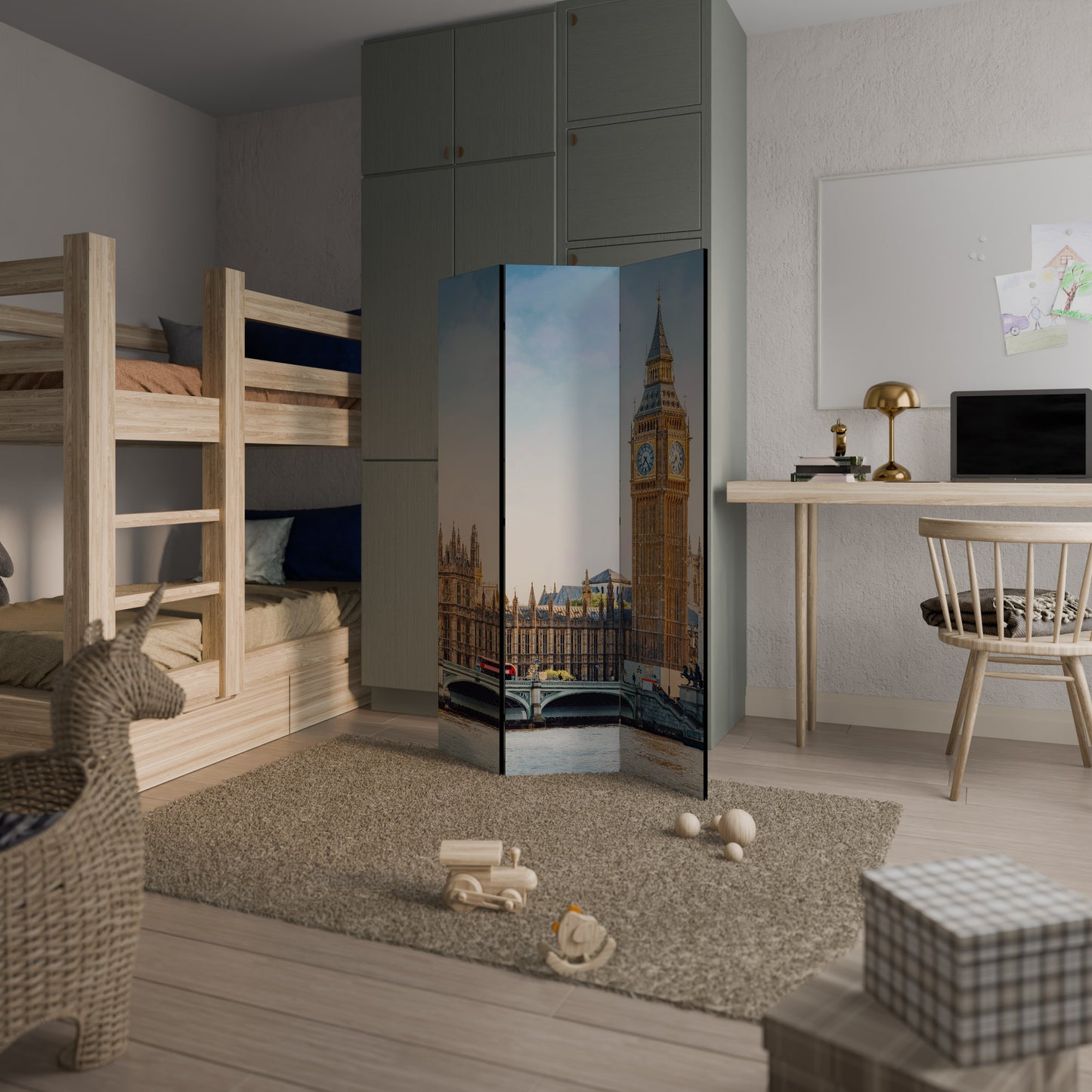 TIMELESS LONDON ELEGANCE Divisorio decorativo a 3 pannelli