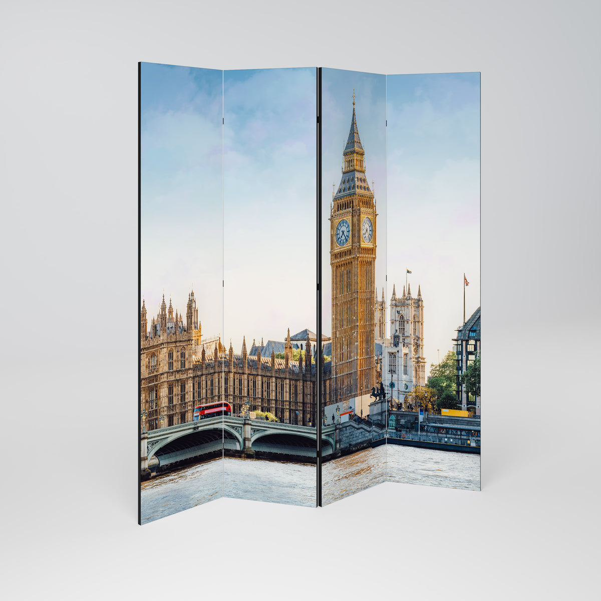 TIMELESS LONDON ELEGANCE Decorative 4-Panel Room Divider
