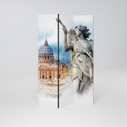 MYSTICAL CITYSCAPE RELIC - Divisorio decorativo per ambienti a 3 pannelli