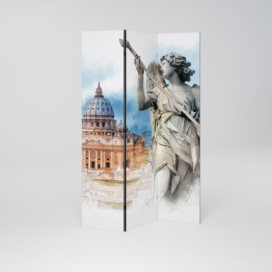 MYSTICAL CITYSCAPE RELIC - Divisorio decorativo per ambienti a 3 pannelli