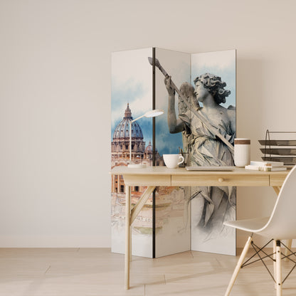 MYSTICAL CITYSCAPE RELIC - Divisorio decorativo per ambienti a 3 pannelli