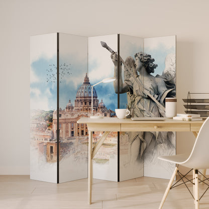 MYSTICAL CITYSCAPE RELIC - Divisorio decorativo per ambienti a 5 pannelli