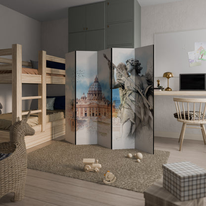 MYSTICAL CITYSCAPE RELIC - Divisorio decorativo per ambienti a 5 pannelli