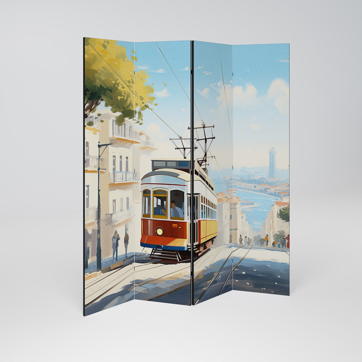 TRAMWAY DREAMSCAPE Paravento Decorativo a 4 Pannelli