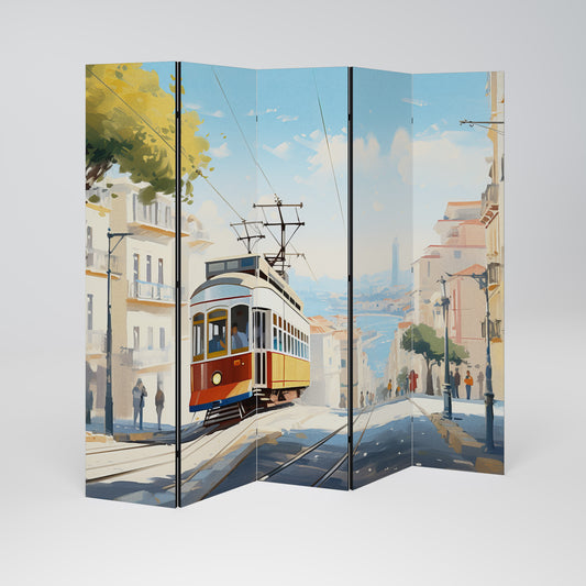 TRAMWAY DREAMSCAPE Divisorio decorativo per ambienti a 5 pannelli