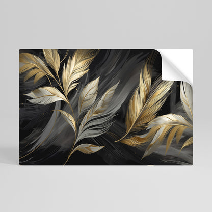 Poster orizzontale staccabile e attaccabile FOGLIE D'ORO MISTICO