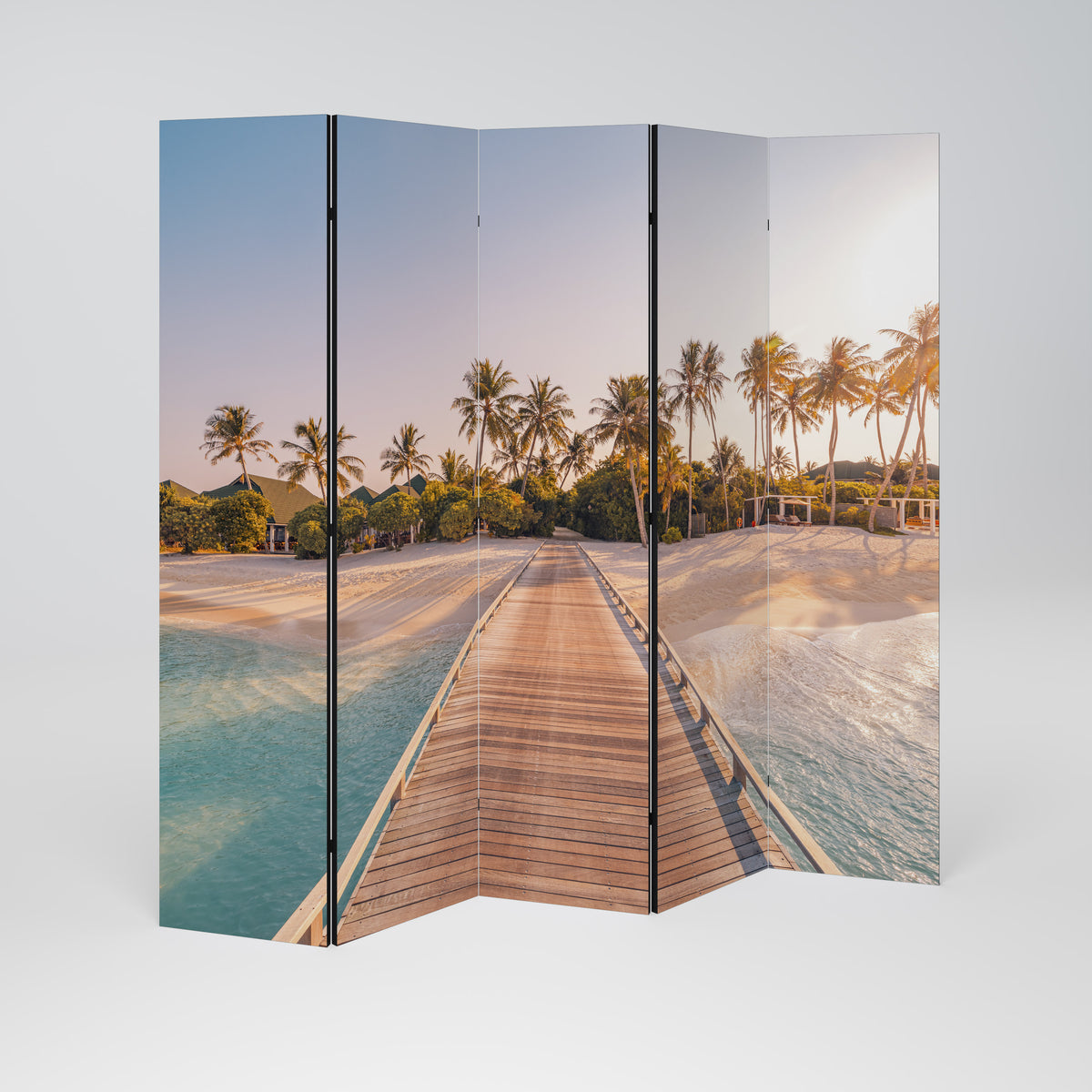 SUNSET SANDSCAPE JOURNEY Decorative 5-Panel Room Divider