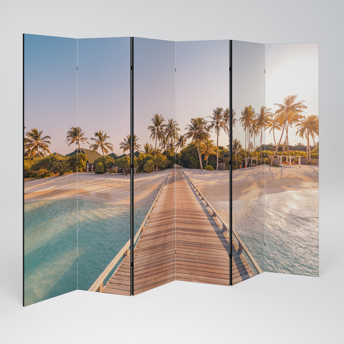 SUNSET SANDSCAPE JOURNEY Decorative 6-Panel Room Divider