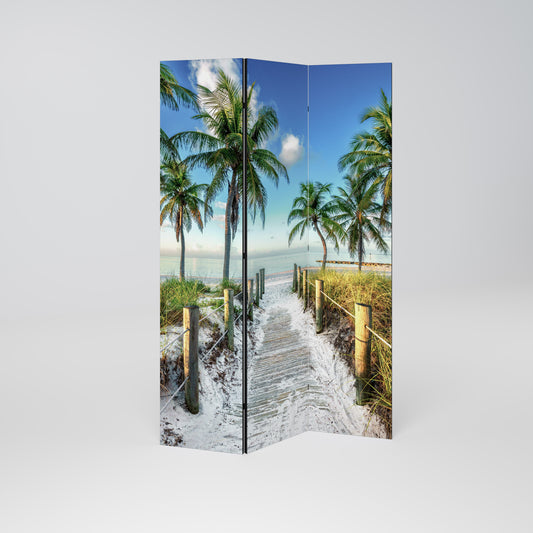 Divisorio decorativo per ambienti a 3 pannelli BREEZY COASTAL RETREAT