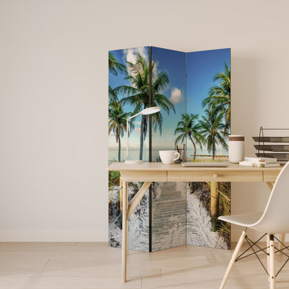 Divisorio decorativo per ambienti a 3 pannelli BREEZY COASTAL RETREAT
