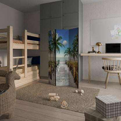 Divisorio decorativo per ambienti a 3 pannelli BREEZY COASTAL RETREAT