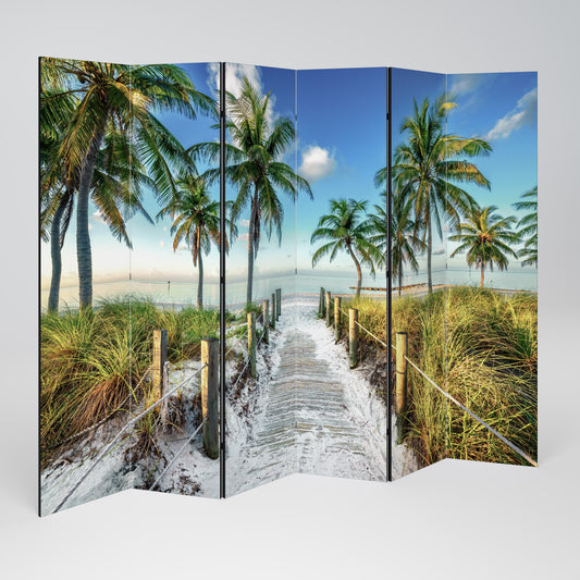 Divisorio decorativo per ambienti a 6 pannelli BREEZY COASTAL RETREAT