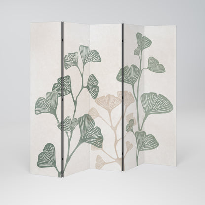 Divisorio decorativo per ambienti a 5 pannelli THE GOST OF GINKGO