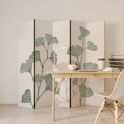 Divisorio decorativo per ambienti a 5 pannelli THE GOST OF GINKGO