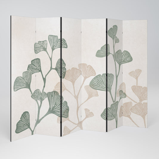Divisorio decorativo per ambienti a 6 pannelli THE GOST OF GINKGO