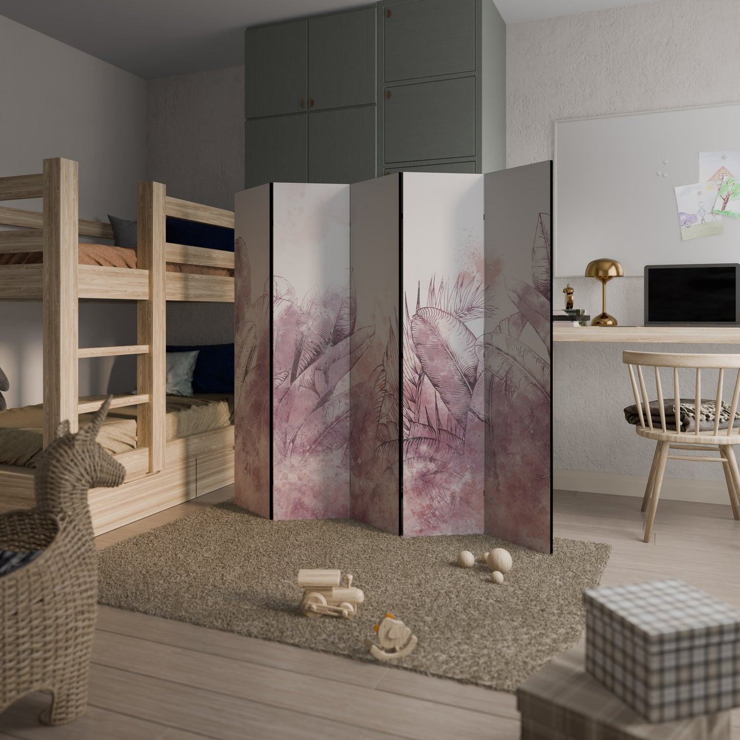 Divisorio decorativo per ambienti a 5 pannelli TROPICAL GLAM