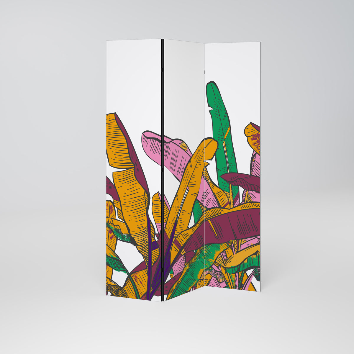 TROPICAL GLOW Paravento Decorativo a 3 Pannelli