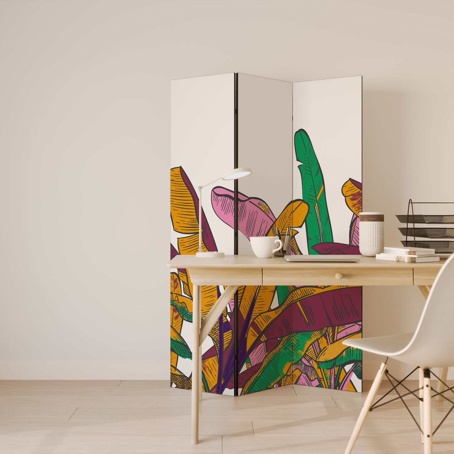 Divisorio decorativo per ambienti a 3 pannelli TROPICAL GLOW