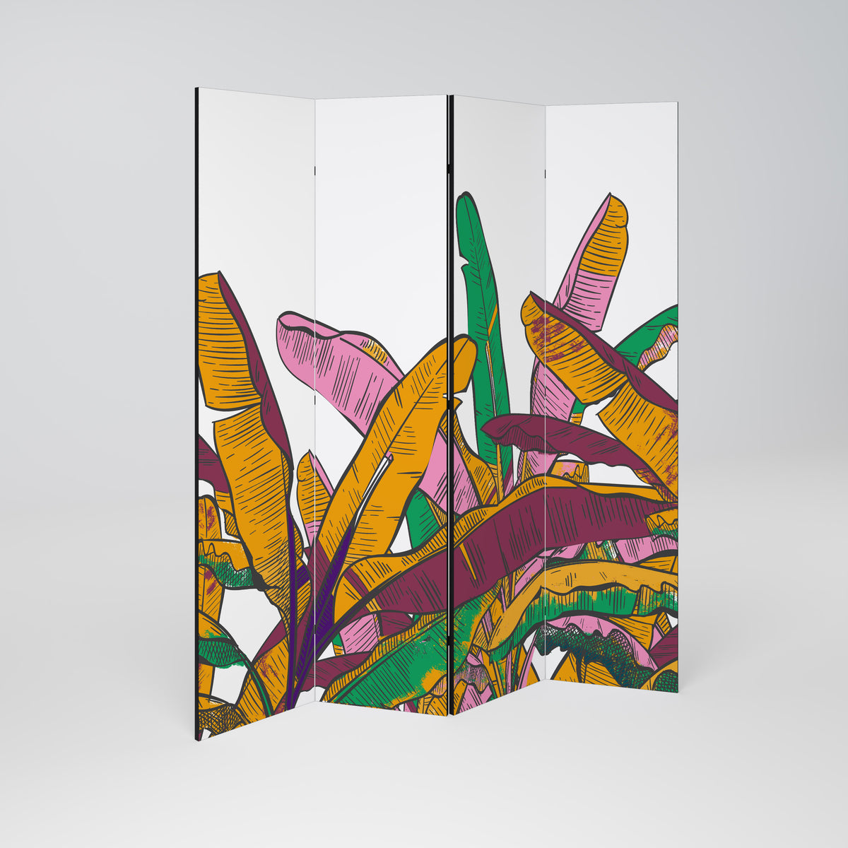 TROPICAL GLOW Decorative 4-Panel Room Divider