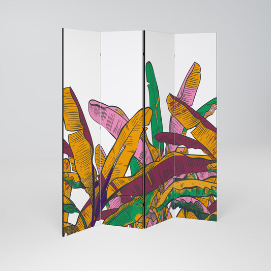 Divisorio decorativo per ambienti a 4 pannelli TROPICAL GLOW