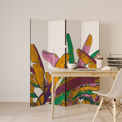 Divisorio decorativo per ambienti a 4 pannelli TROPICAL GLOW