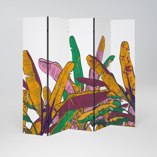 Divisorio decorativo per ambienti a 5 pannelli TROPICAL GLOW