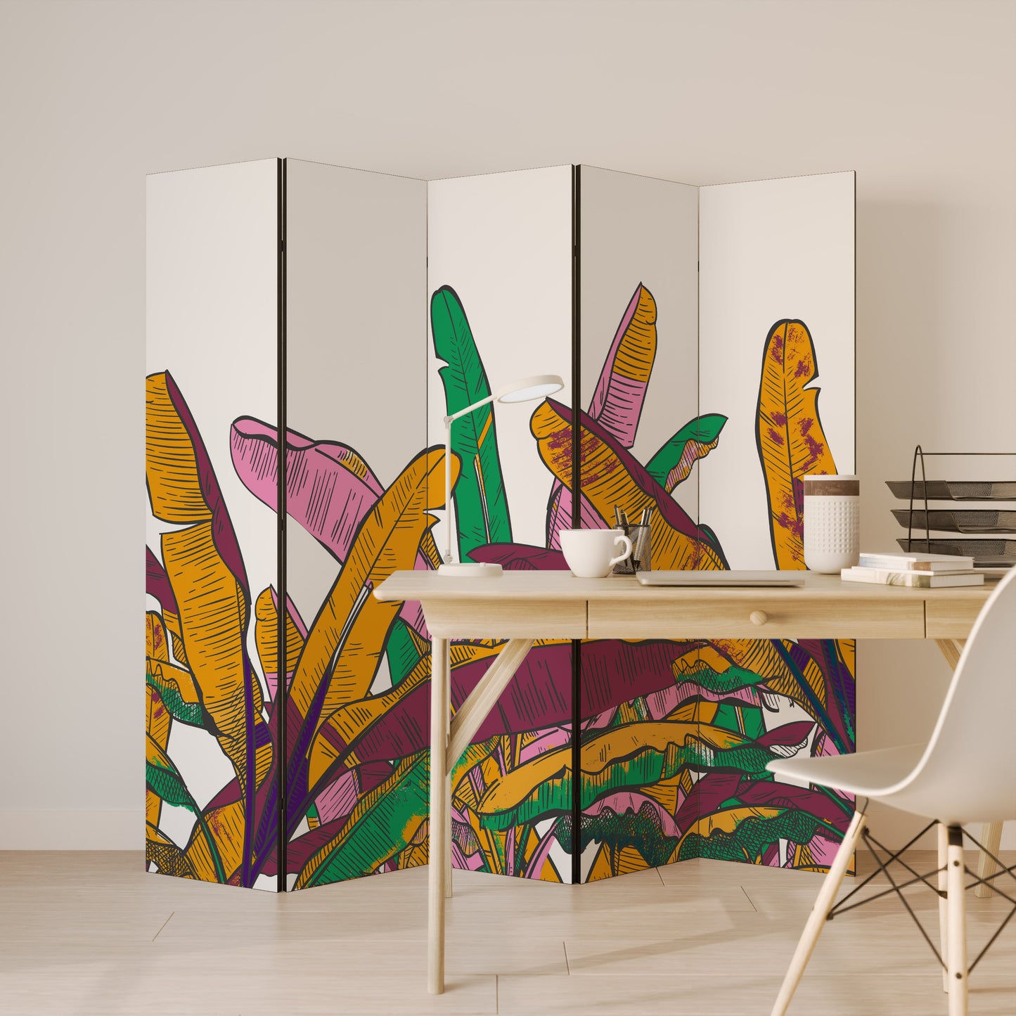 Divisorio decorativo per ambienti a 5 pannelli TROPICAL GLOW