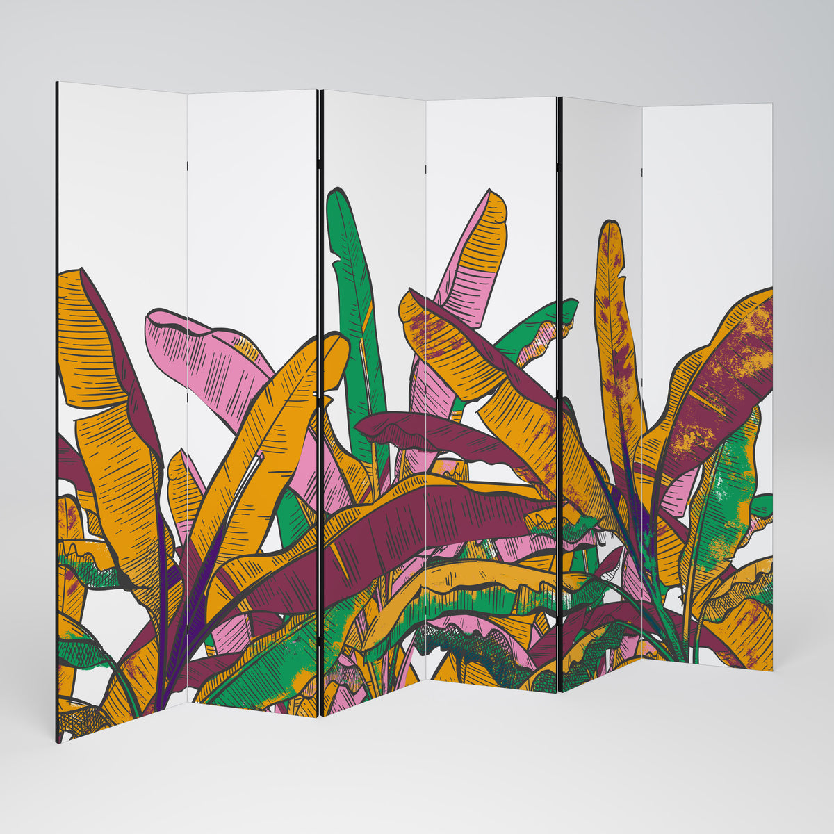 TROPICAL GLOW Decorative 6-Panel Room Divider