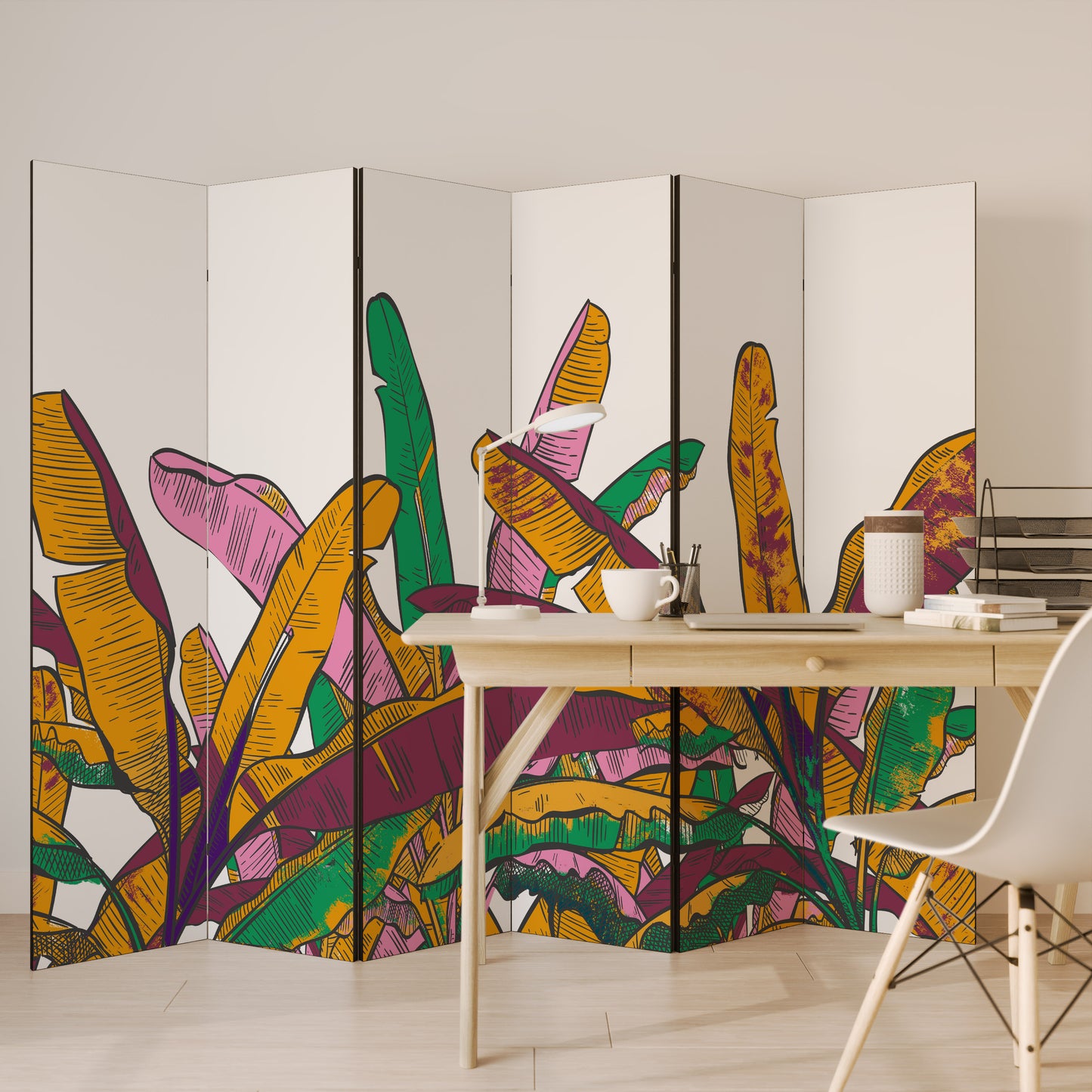 Divisorio decorativo per ambienti a 6 pannelli TROPICAL GLOW