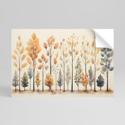 Poster orizzontale staccabile e attaccabile "FORESTA AUTUNNALE"