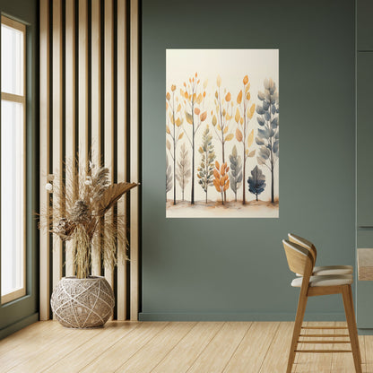 Poster verticale staccabile e attaccabile "FORESTA AUTUNNALE"