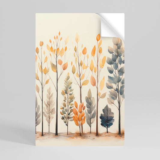 Poster verticale staccabile e attaccabile "FORESTA AUTUNNALE"