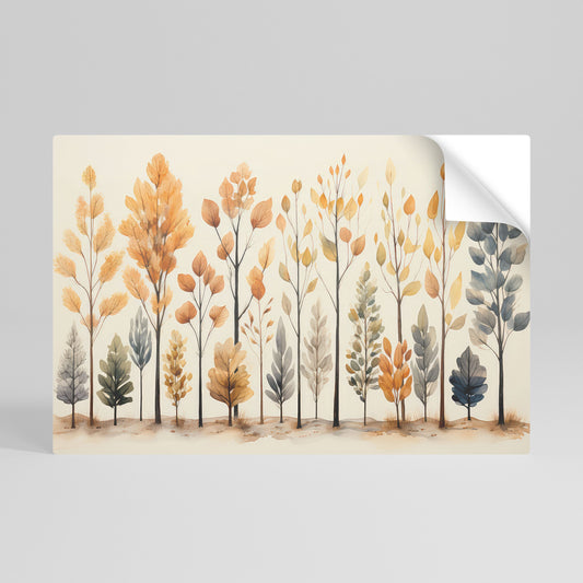 Poster orizzontale staccabile e attaccabile "FORESTA AUTUNNALE"