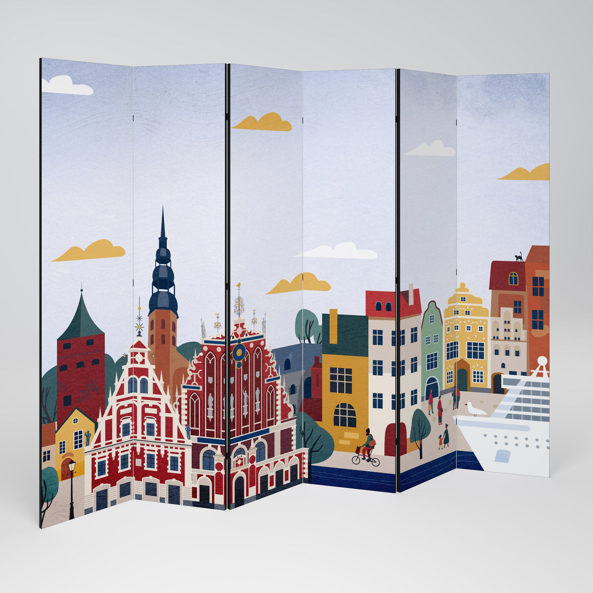 MEMORY OF RIGA Paravento Decorativo a 6 Pannelli