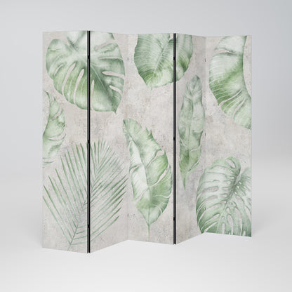 LUSH LEAF WHISPERS Divisorio decorativo per ambienti a 5 pannelli