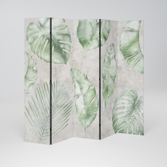 LUSH LEAF WHISPERS Divisorio decorativo per ambienti a 5 pannelli