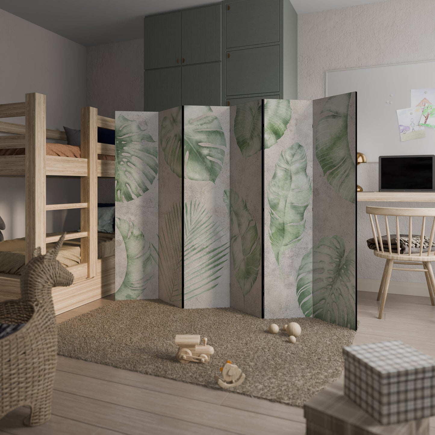 LUSH LEAF WHISPERS Divisorio decorativo per ambienti a 6 pannelli