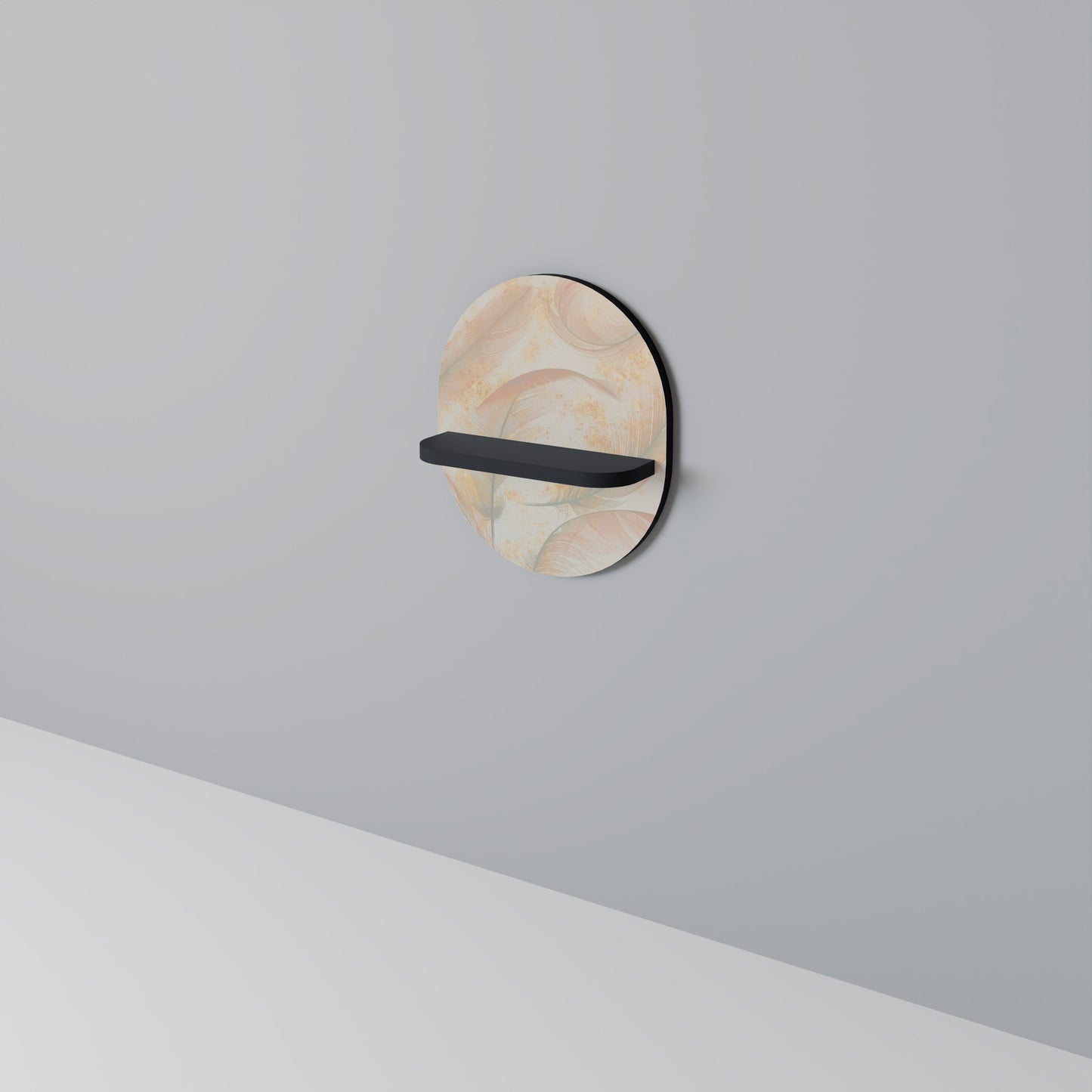 AURA OF LIGHT Oval Art Shelf In Black Finish