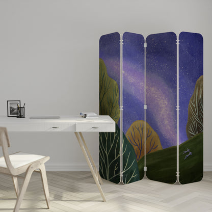 STARLIT VIBE Divisorio per ambienti in compensato a 4 pannelli