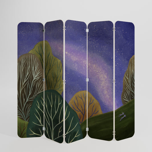 STARLIT VIBE Divisorio per ambienti in compensato a 5 pannelli