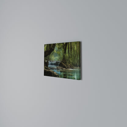 TRANQUIL WATERFALL ESCAPE Stampa su tela orizzontale