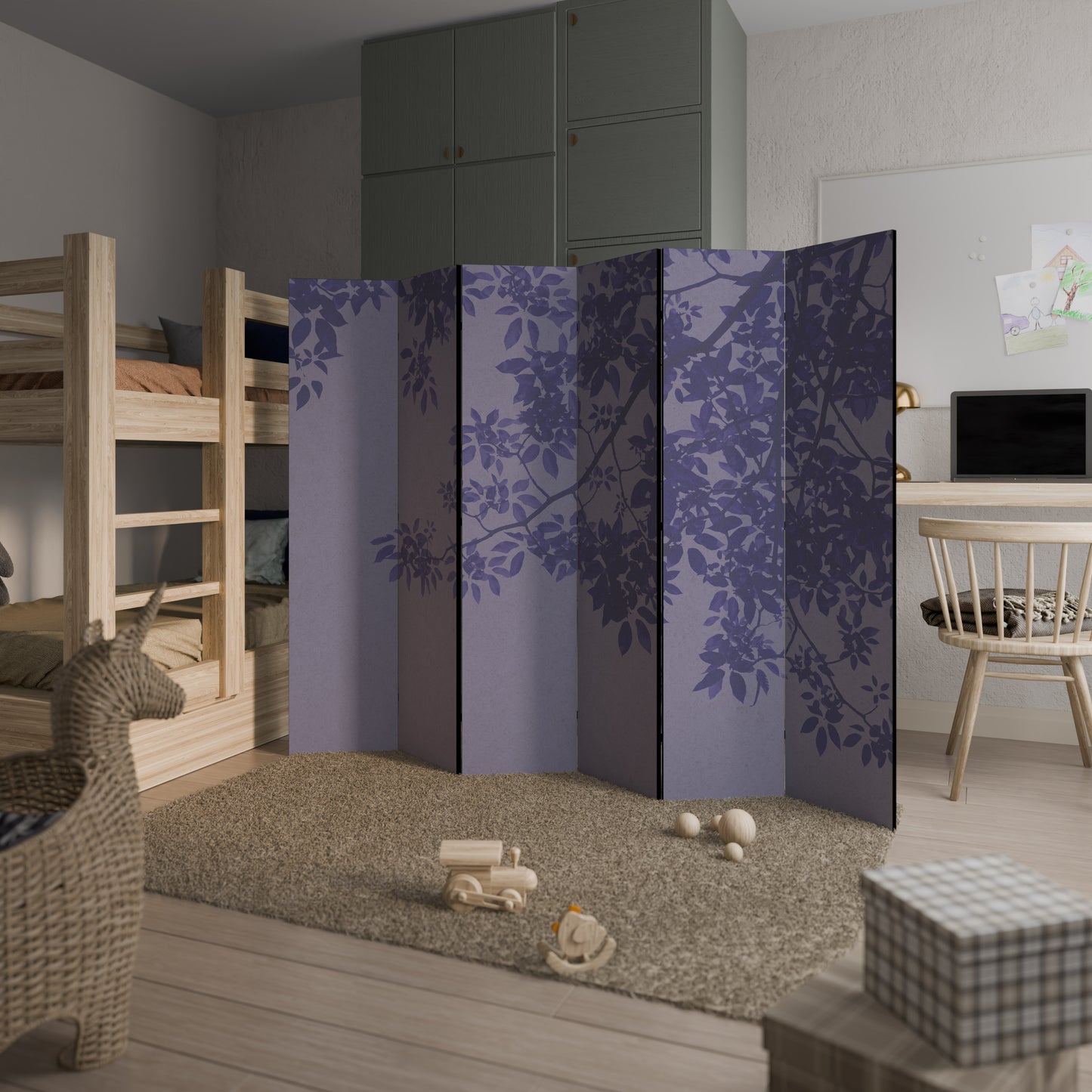 ELEGANTE VELO DI FOGLIA Divisorio decorativo per ambienti a 6 pannelli