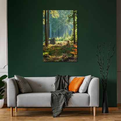 SUNLIT FOREST SERENADE Stampa su tela verticale
