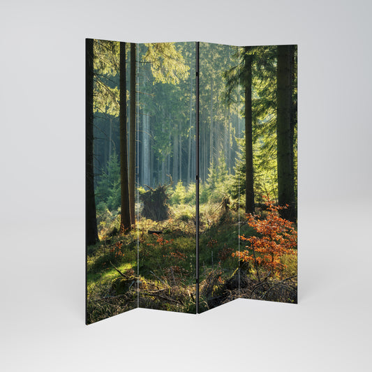 Serenata decorativa per ambienti a 4 pannelli SUNLIT FOREST SERENADE