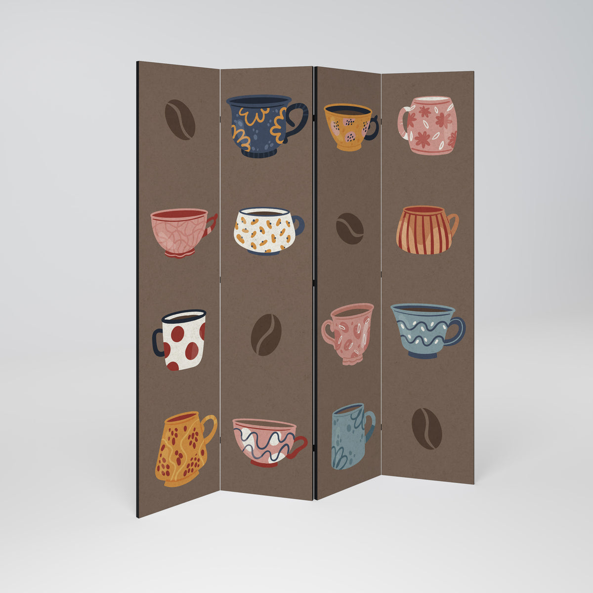 COFFEE BREAK Paravento Decorativo a 4 Pannelli