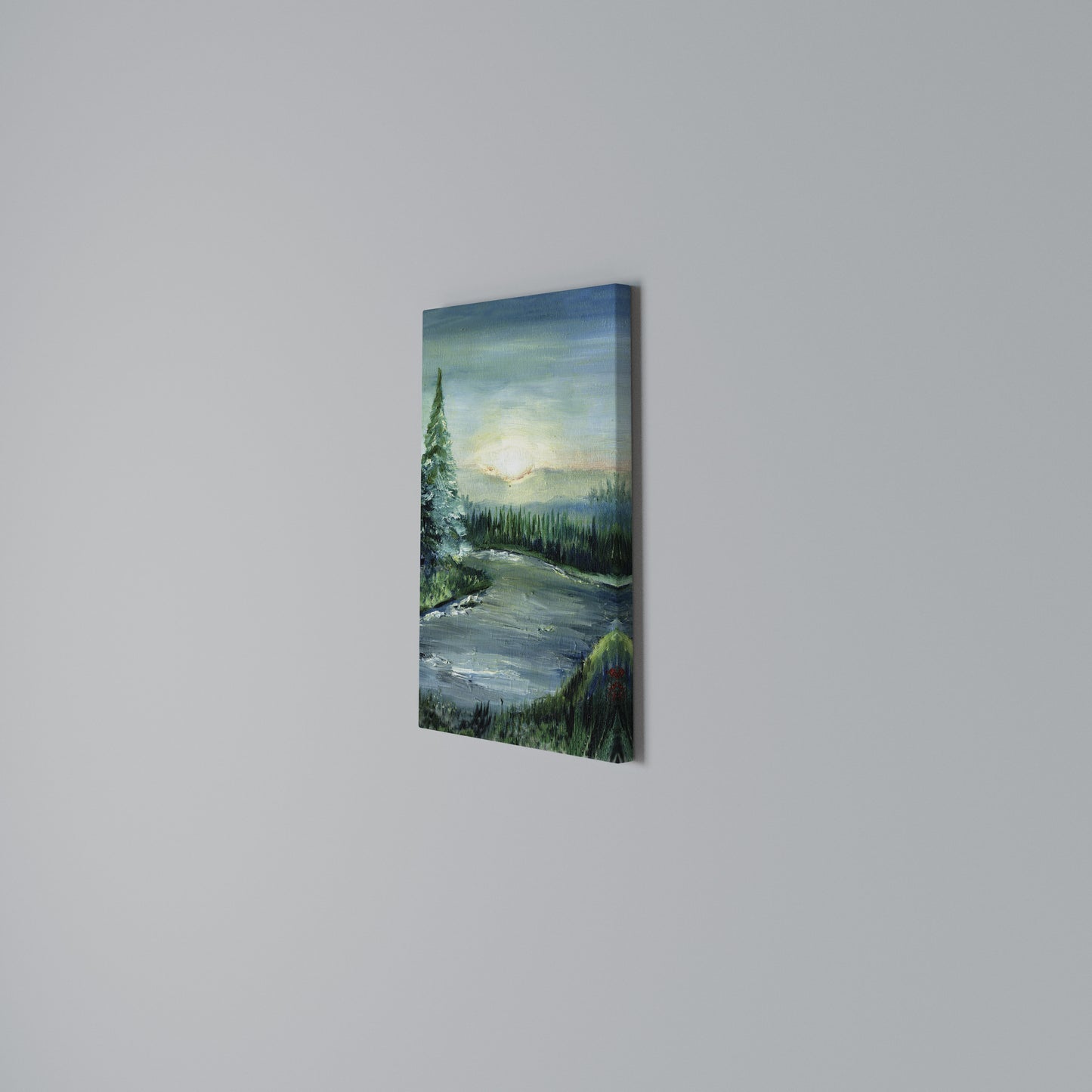 FOREST SUNSET Vertical Canvas Print