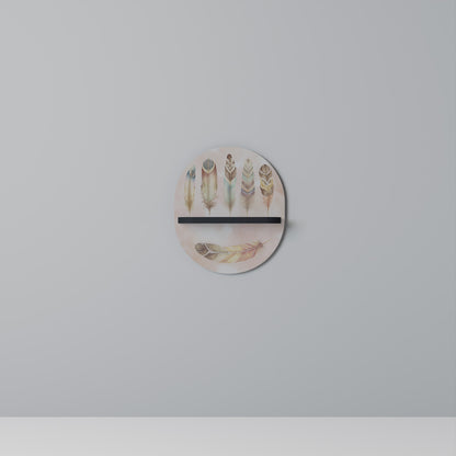 THE DELIQUESCE Oval Art Shelf In Black Finish