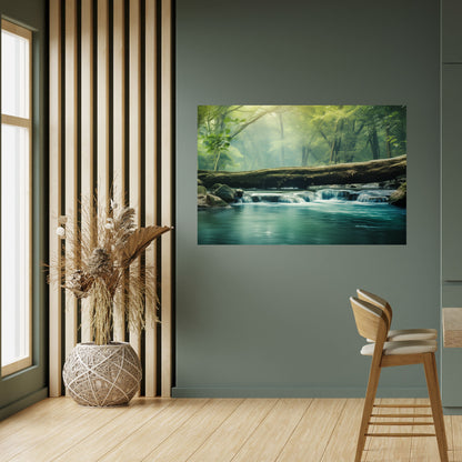 Poster orizzontale staccabile e attaccabile DREAMY WATERFALL GLIMMER