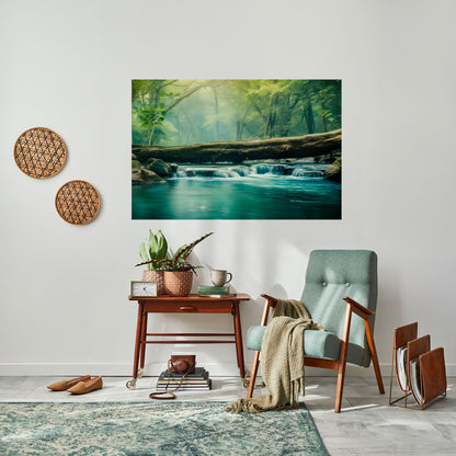 Poster orizzontale staccabile e attaccabile DREAMY WATERFALL GLIMMER
