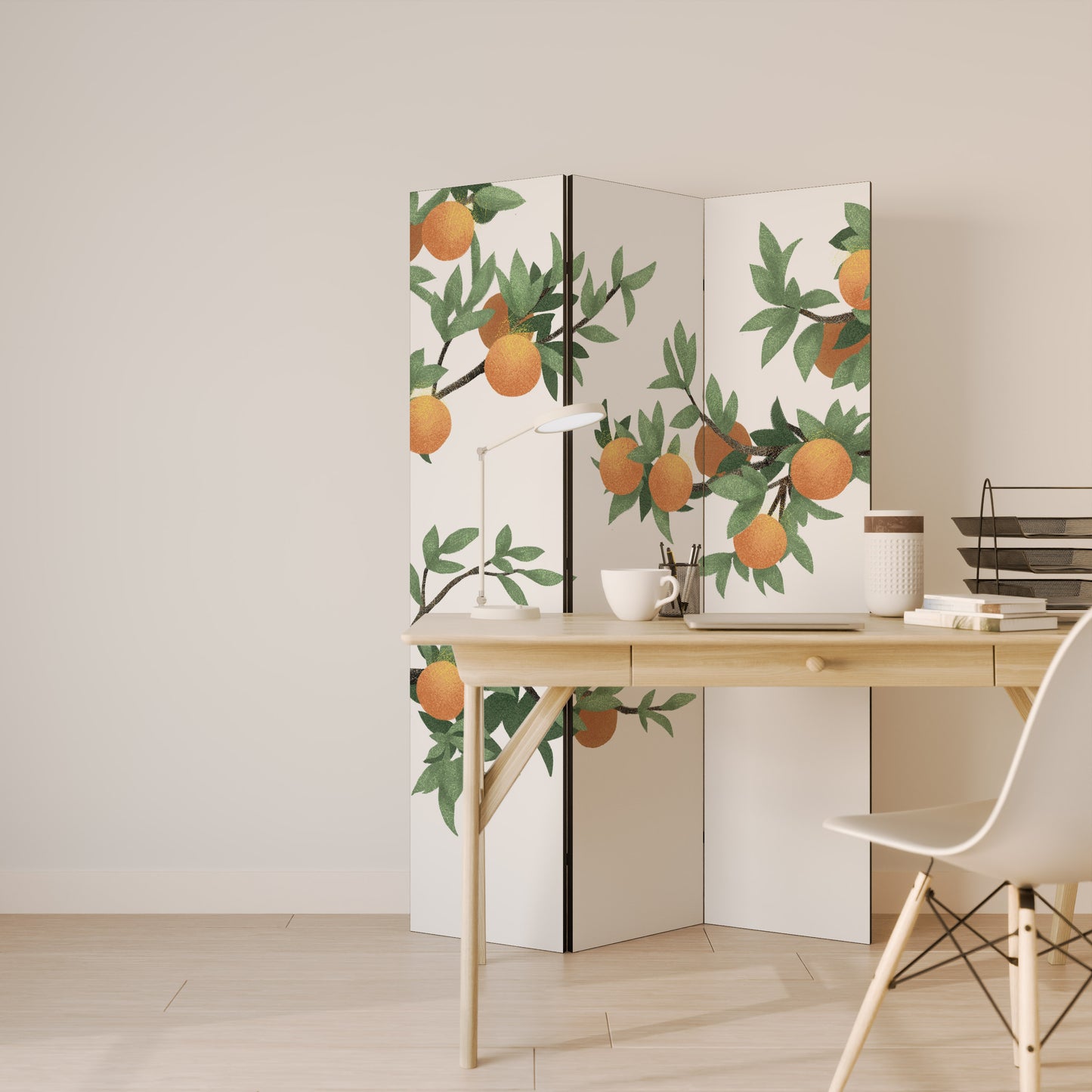 SPLENDIDO divisorio decorativo a 3 pannelli ARANCIONE